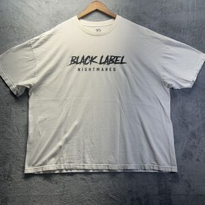 Black Label Nightmares Shirt Mens 3XL White Graphic Tee Short‎ Sleeve Streetwear